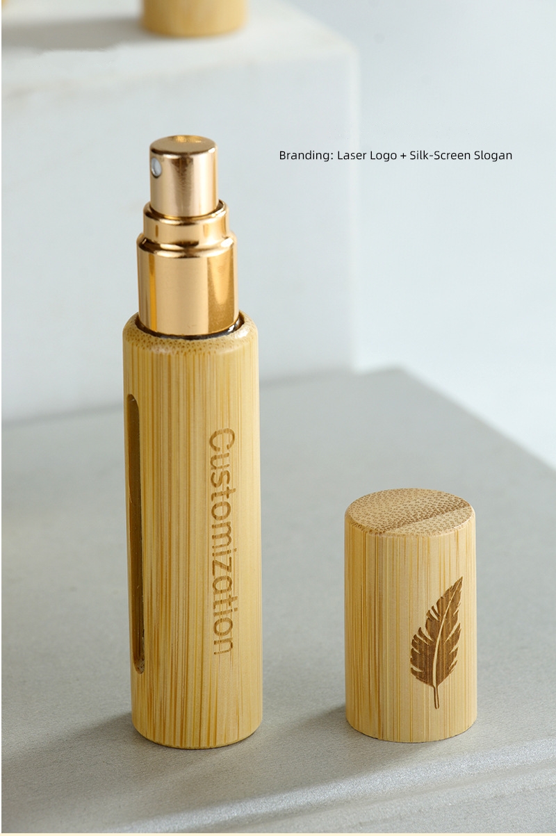 Eco-Friendly Wood & Glass Spray Bottle | Refillable Atomizer - Image 2