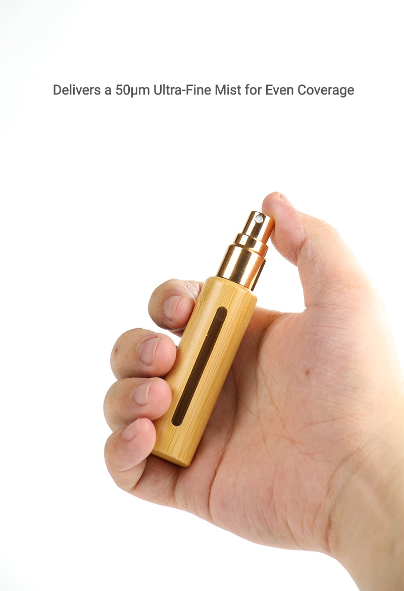 Eco-Friendly Wood & Glass Spray Bottle | Refillable Atomizer - Image 4