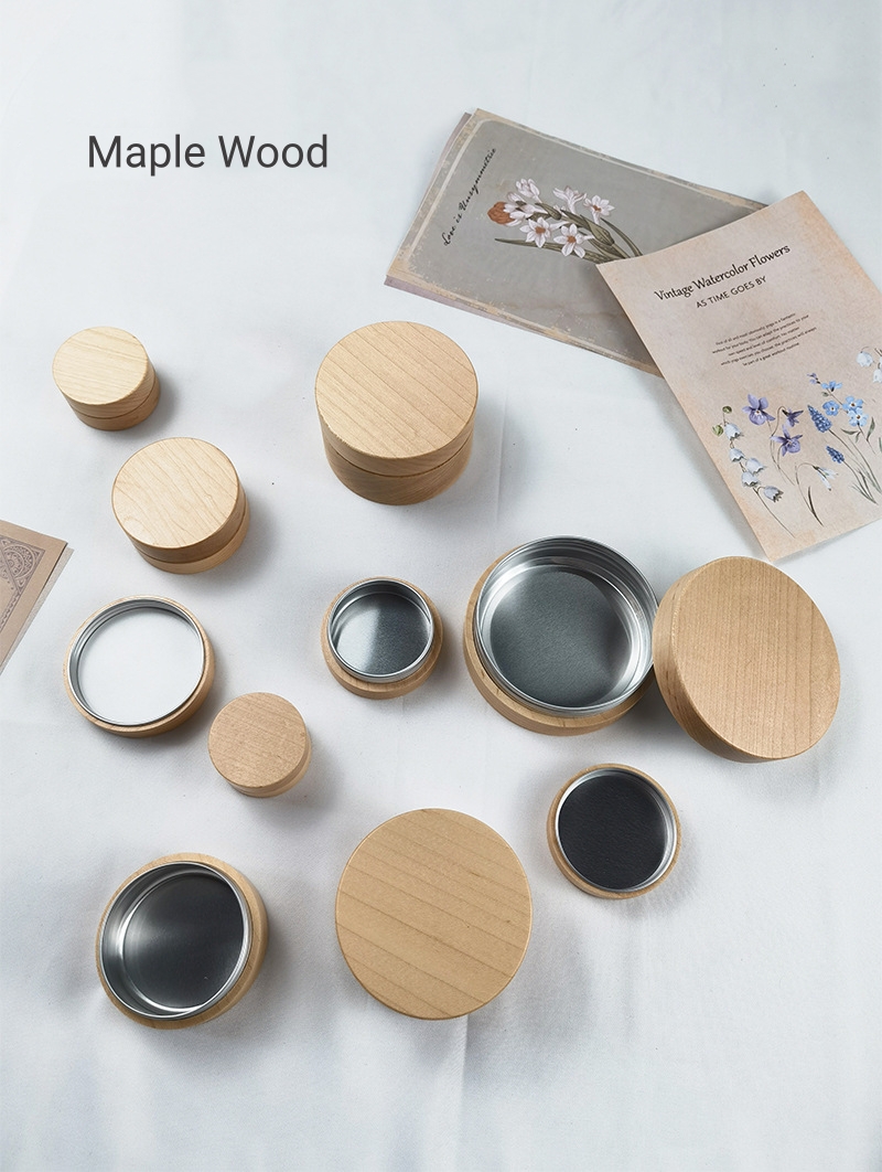 Natural Wood Cream Jars - Image 2