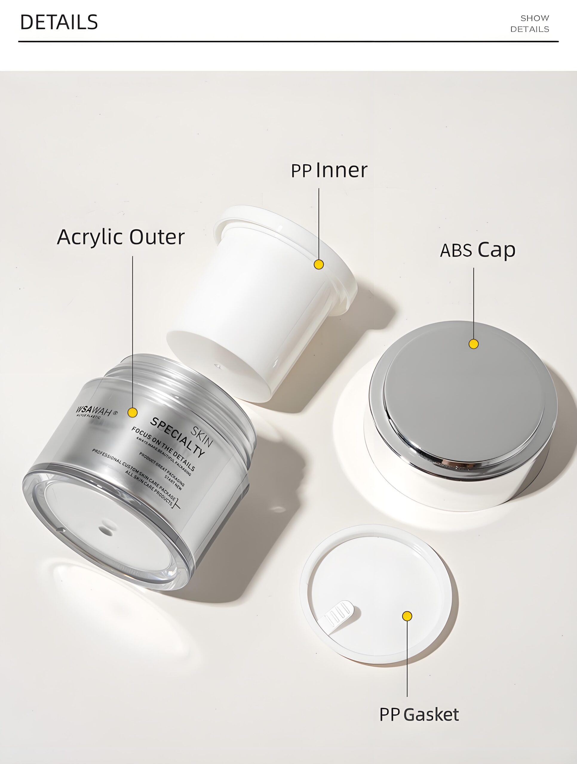 Acrylic Cream Jar Set - 图片 4