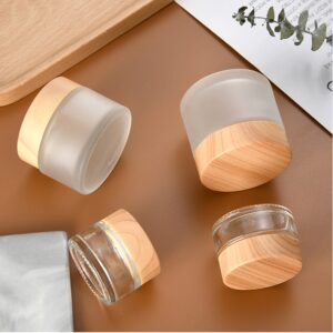 Bamboo & Glass Cream Jars